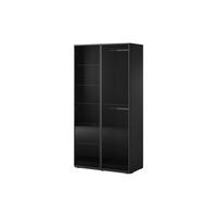 KLEIDERSCHRANK ZEN (Modular, Schwarz Matt, Getöntes Glas Antisol, 2-türig) - Schwarz, Holz/Holzwerkstoff (101/200/51cm) - Ravio