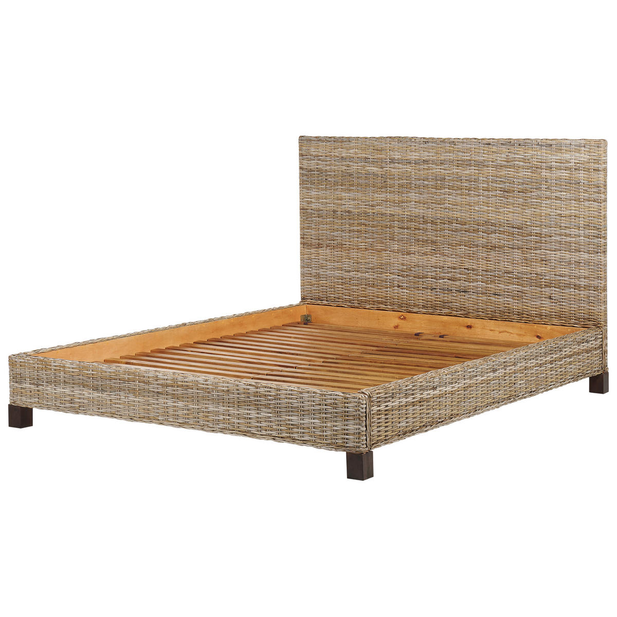 BETT mit Lattenrost 180/200 cm Rattan Naturfarben Salbris - Naturfarben, Naturmaterialen (180/200cm) - Beliani