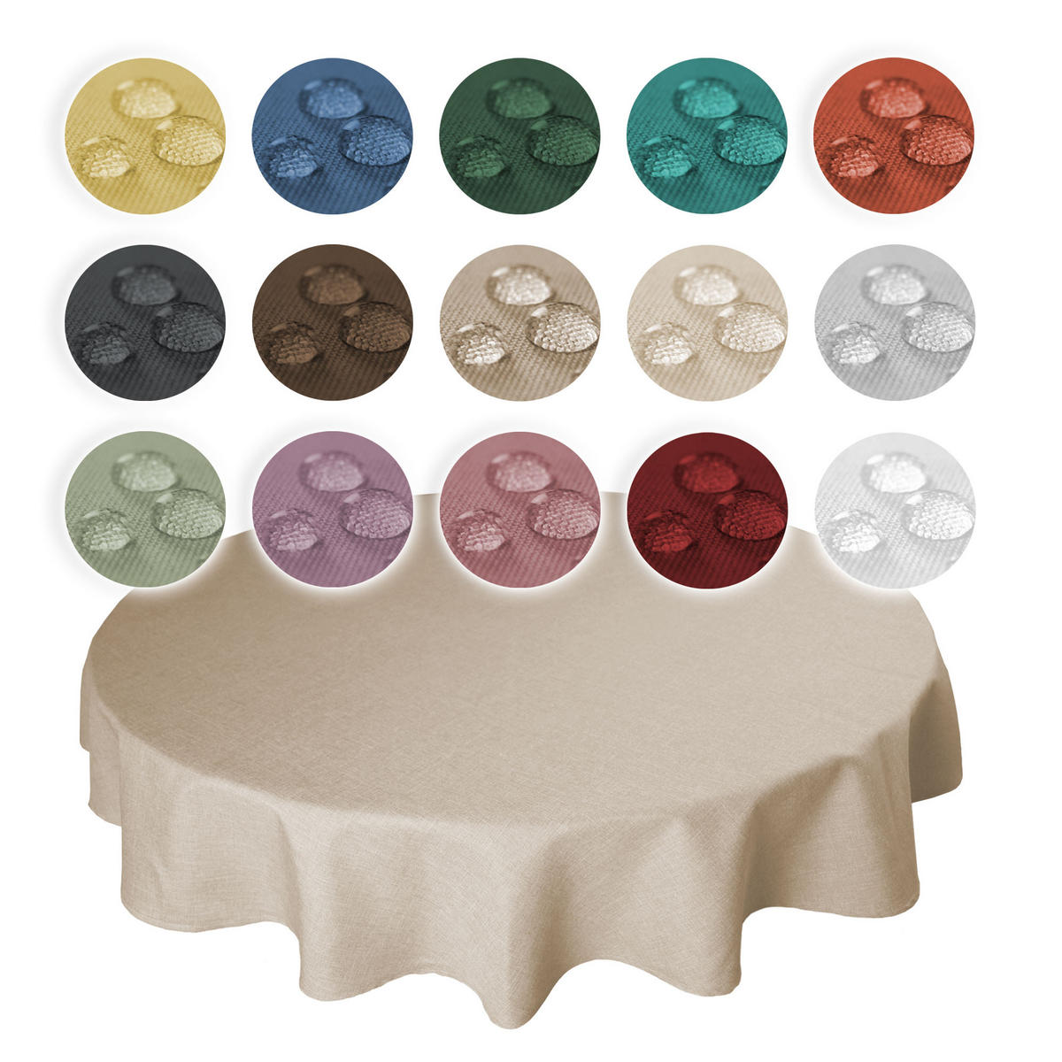 TISCHDECKE Leinenoptik 140 cm rund Dunkelgrün - Dunkelgrün, Textil (140cm) - TiborTex