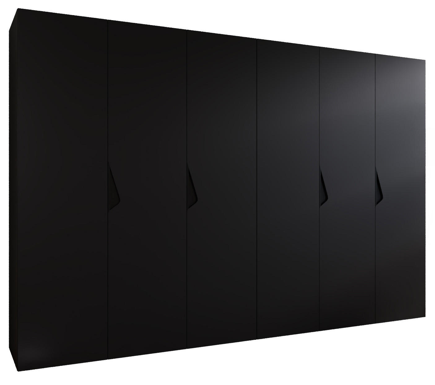 DREHTÜRENSCHRANK 202/300/52 6-türig - Schwarz, Holz/Metall (300/202/52cm) - Abiks Möbel