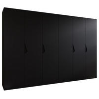 DREHTÜRENSCHRANK 202/300/52 6-türig - Schwarz, Holz/Metall (300/202/52cm) - Abiks Möbel