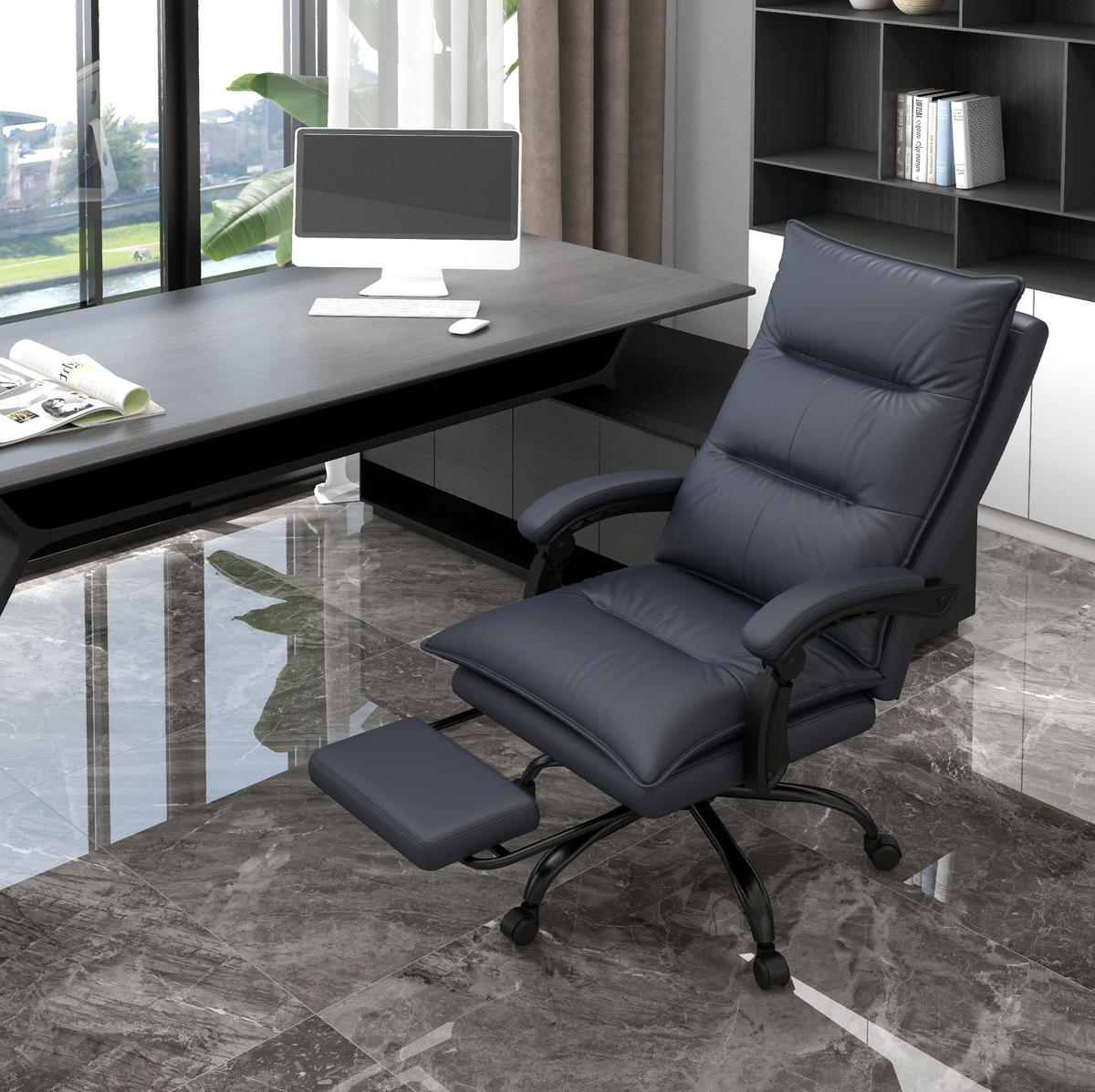 DREHSTUHL 66/74/114-121,5 cm, mit Massage & Heizfunktion, höhenverstellbar, dunkelgrau - Dunkelgrau, Kunststoff (74/121.5/66cm) - Redom