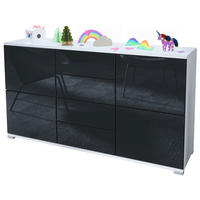 SIDEBOARD Rova Schwarz Hochglanz - Schwarz Hochglanz, Holzwerkstoff (138.5/75.5/35cm) - Vladon