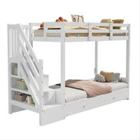 ETAGENBETT 90/200 cm aus Massivholz mit Schubladen, Weiß - Weiß, Holz (90/200cm) - OKMYHOME