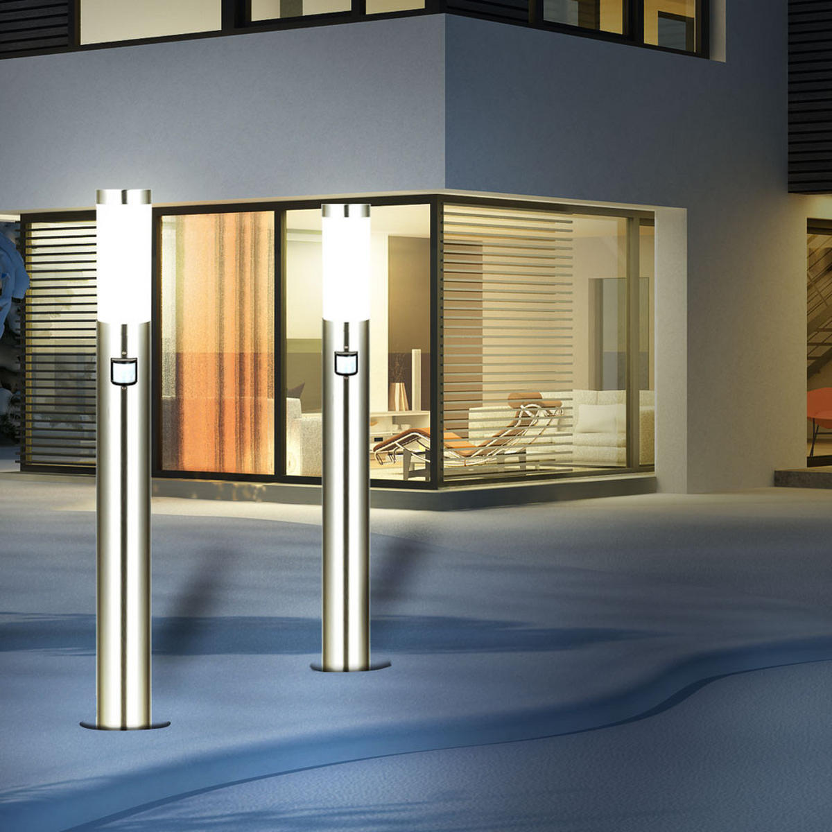 STEHLEUCHTE Silber 2er Set - Silberfarben, Kunststoff (7.8/110/7.8cm) - Globo Lighting