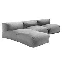 GARTENSOFA mit 3 Sitzplätzen, Grau - Grau, Textil - Oviala