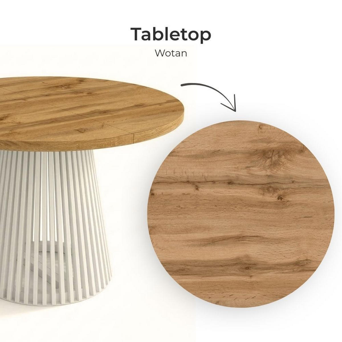 ESSTISCH runder ausziehbarer Tisch für Esszimmer DOVER 110 / 210 cm, Farbe: Eiche Wotan / Weiß - Eiche Wotan/Weiß, Holz (210/110/77cm) - Dekori_Interiors