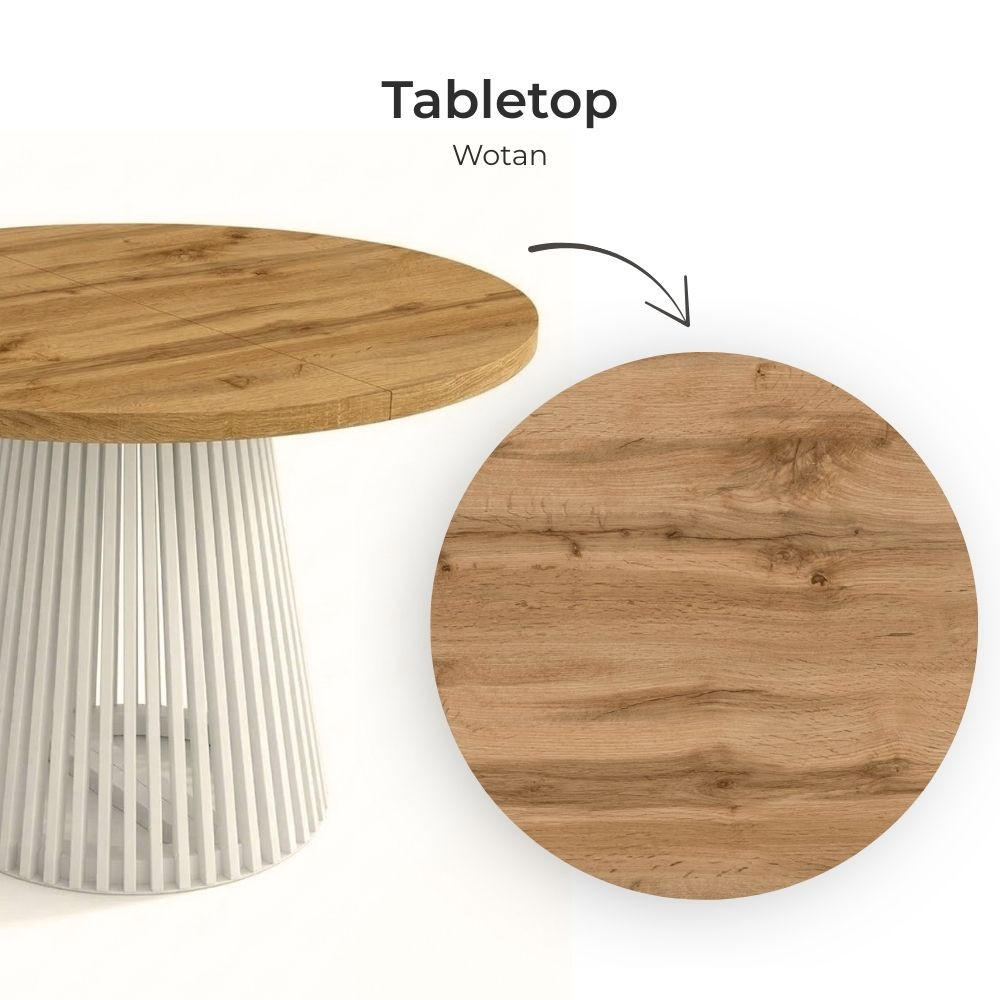 Thumbnail - Dekori_Interiors Esstisch, Eiche Wotan, Weiß, Holz, 110x77x160 cm, Esszimmer, Tische, Esstische