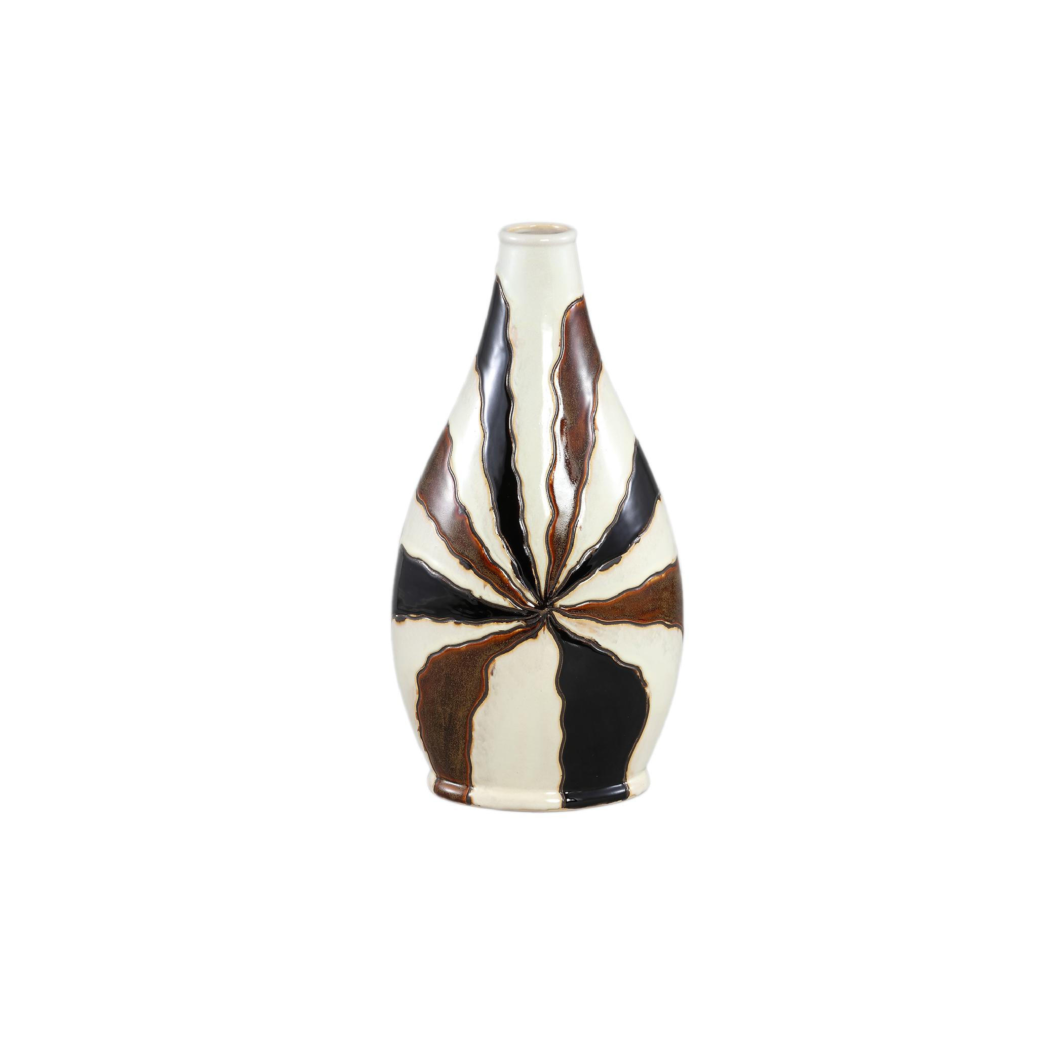 VASE Evelin Braun 23/15/44.5cm - Braun, Keramik (44.5cm) - PTMD Collection