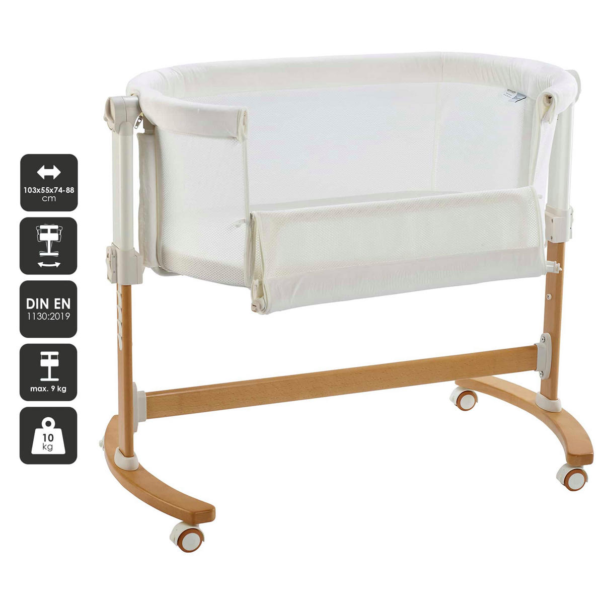 BEISTELLBETT Amila - Weiß, Holz (48/84cm) - BabyGo