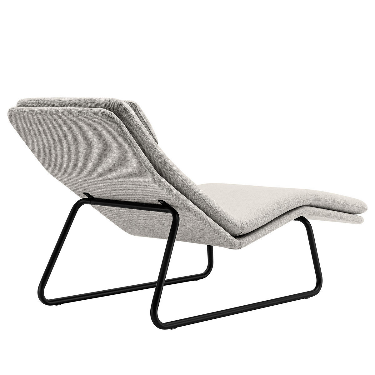 RELAXLIEGE - Webstoff - Hellgrau/Schwarz, Textil/Metall (70/88/168cm) - home24