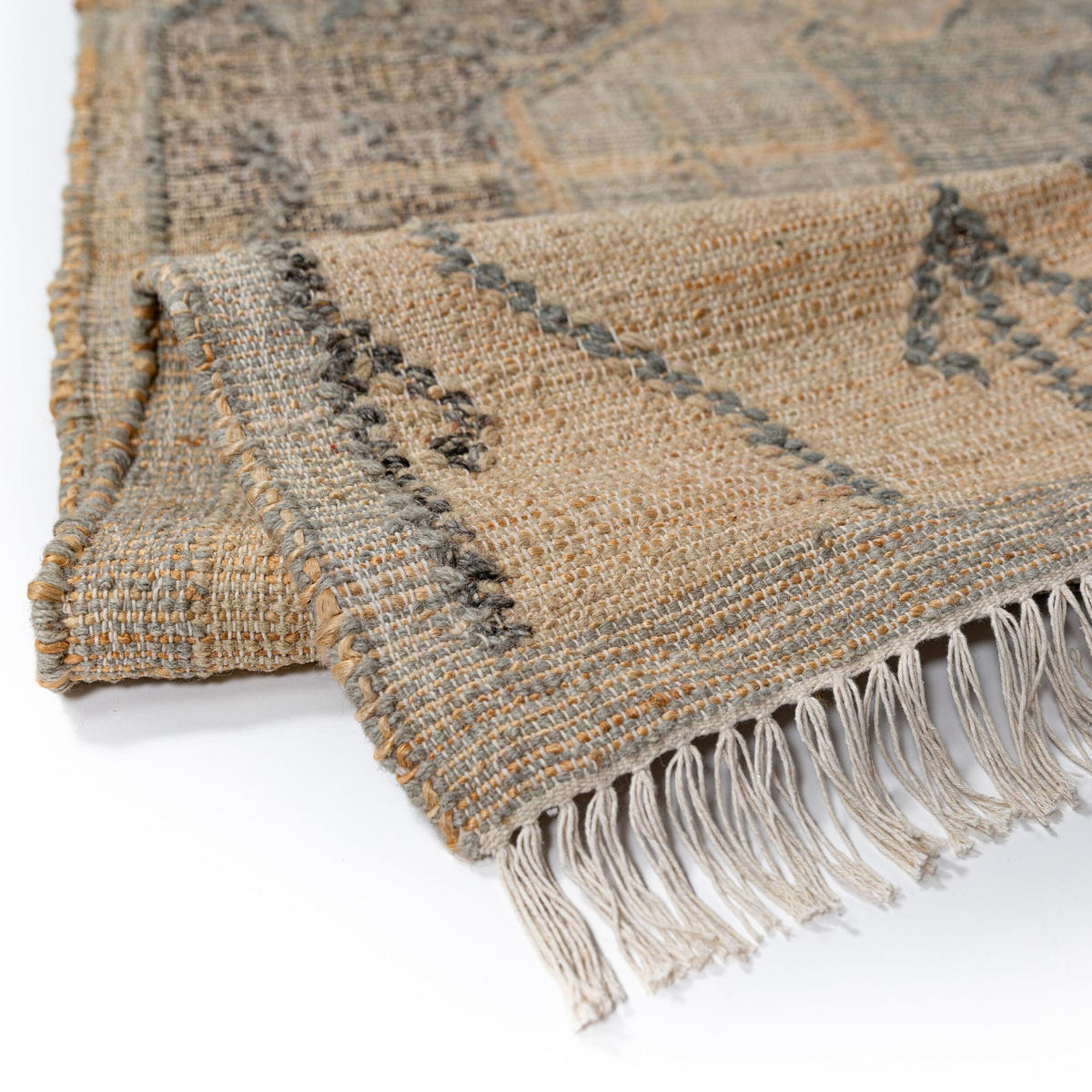NATURTEPPICH handgewebt BERMEO, im Vintage-Stil, Natur, 160 x 230 cm - Beige, Textil (160/230cm) - KADIMA DESIGN