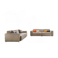 SITZGRUPPE SAMU Taupe Webstoff (2er-Set) - Taupe/Schwarz, Kunststoff/Textil (256/72/106cm) - KAWOLA