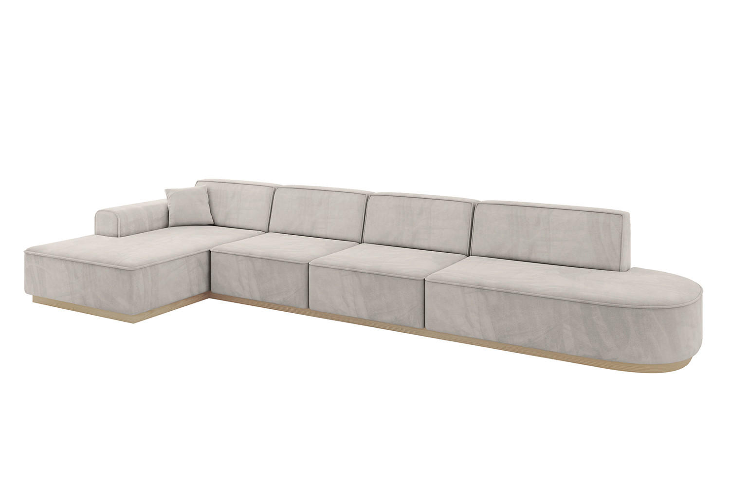 ECKSOFA Ottomane Links IREA-L3 - 413x171x83 cm Hellbraun - Hellbraun, Holzwerkstoff/Textil (413/171cm) - ALTDECOR
