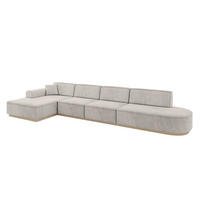 ECKSOFA Ottomane Links IREA-L3 - 413x171x83 cm Hellbraun - Hellbraun, Holzwerkstoff/Textil (413/171cm) - ALTDECOR