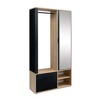 GARDEROBE Milo 100 x 189,4 x 33 cm Eiche Artisan/Schwarz - Schwarz, Holzwerkstoff/Metall (100/189.4/33cm) - Koseto