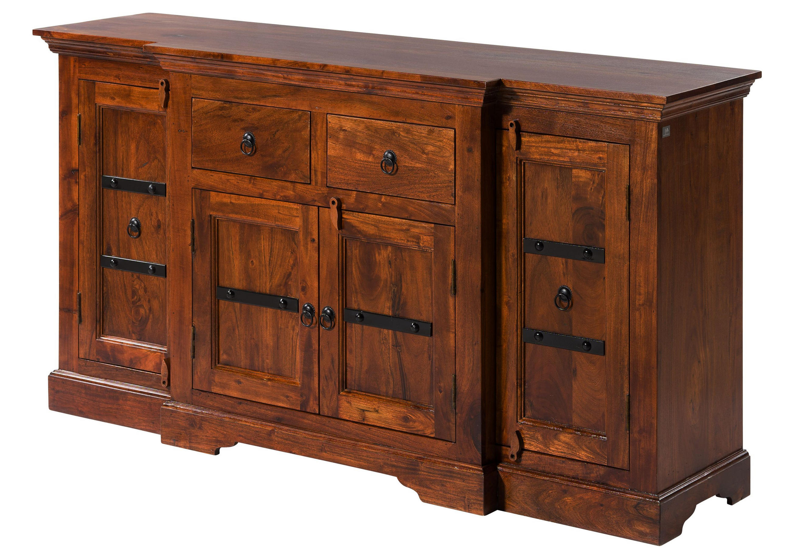 SIDEBOARD Akazie 160x45x85 nougat lackiert OXFORD #902 - Dunkelbraun, Holz (160/85/45cm) - Massivmoebel24