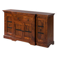 SIDEBOARD Akazie 160x45x85 nougat lackiert OXFORD #902 - Dunkelbraun, Holz (160/85/45cm) - Massivmoebel24