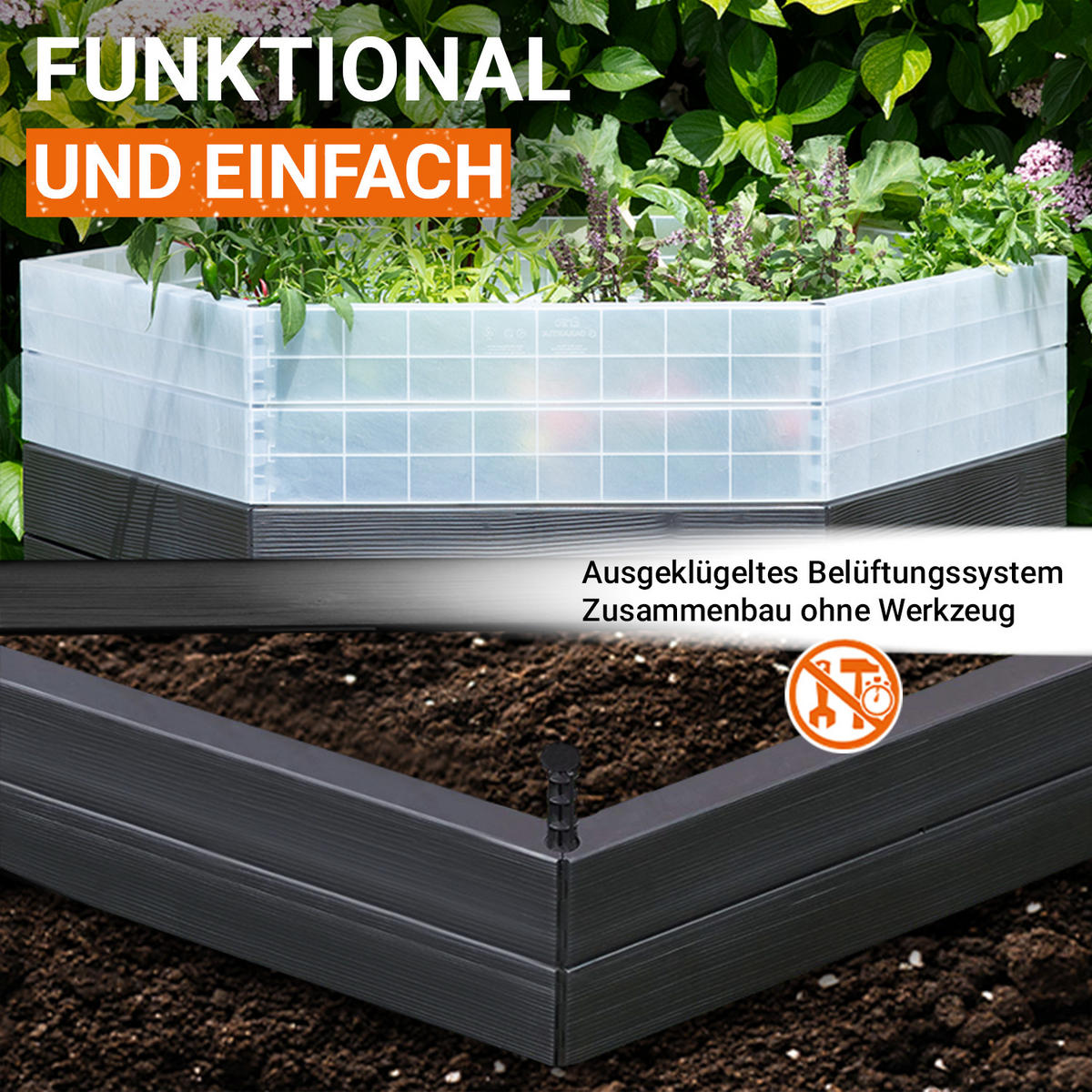 HOCHBEET Turbo L 75, inkl. Wassersparsystem - Braun, Kunststoff (110/75/110cm) - GARANTIA