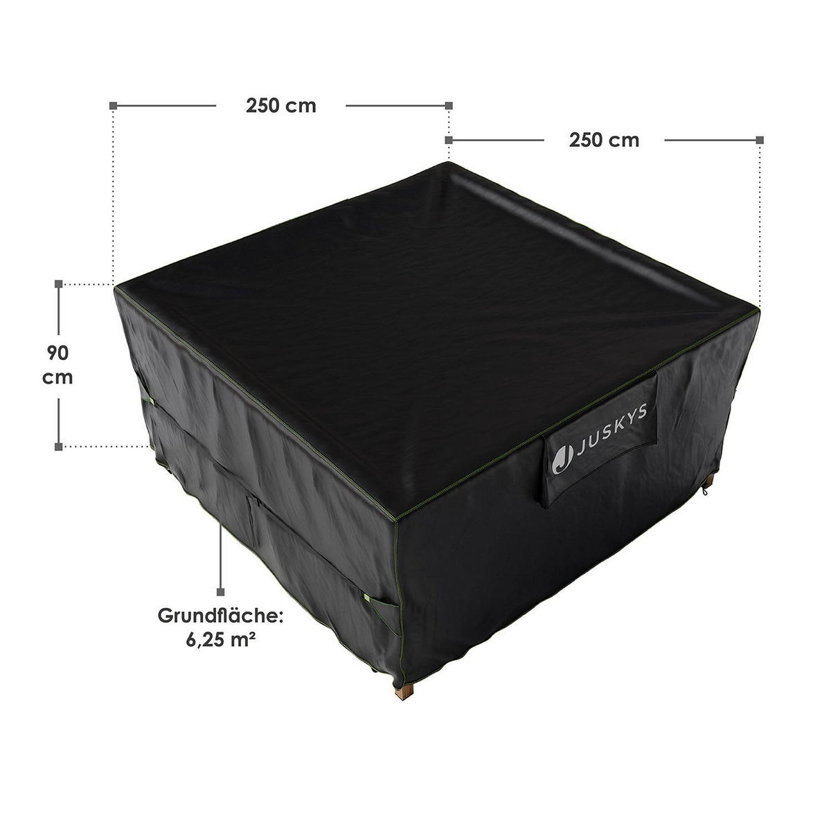 GARTENMÖBELABDECKUNG CoverSafe Pro schwarz - Schwarz, Kunststoff (250/90/250cm) - Juskys