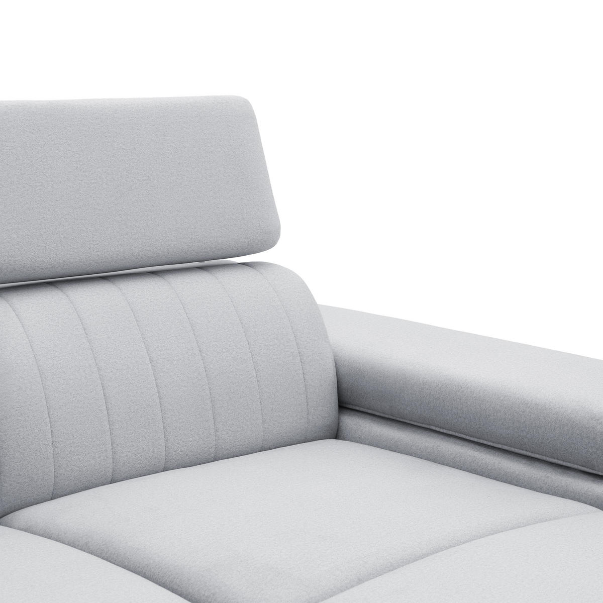 ECKSOFA FELIX L Rechts mit Schlaffunktion Velours Hellgrau - Hellgrau/Schwarz, Holz/Textil (176/257cm) - Muffo