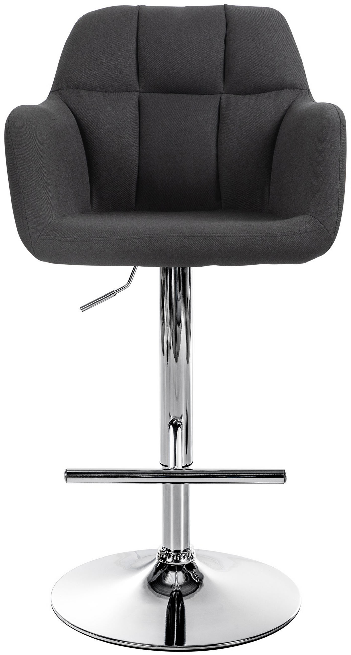 BARHOCKER Nardo Stoff chrom schwarz - Chromfarben/Schwarz, Textil/Metall (57/118/59cm) - TPFLiving