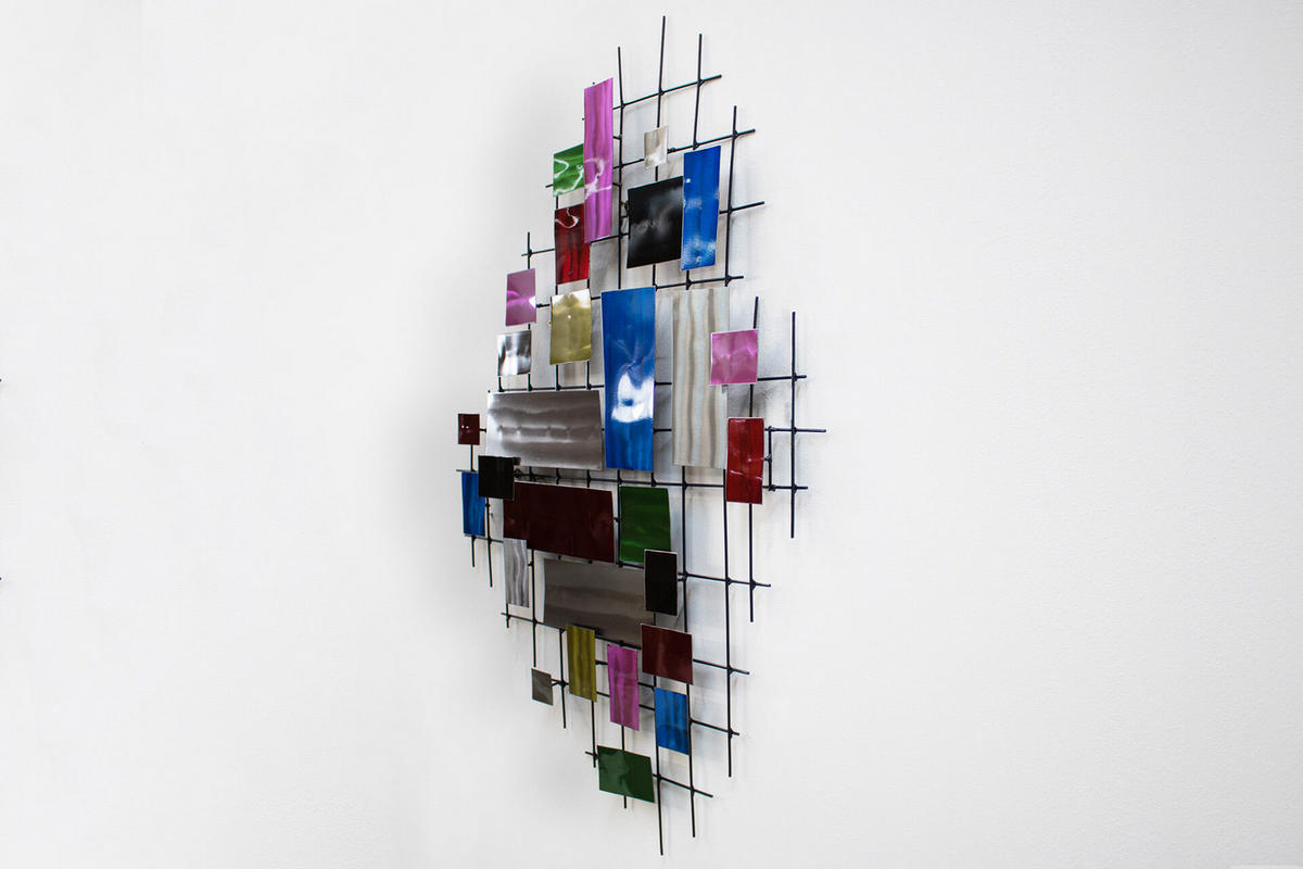 WANDDEKO Bunt 111/78 cm - Multicolor, Metall (3/78/5cm) - KUNSTLOFT