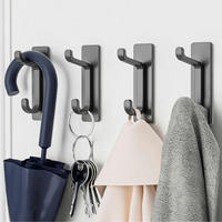 KLEBEHAKEN 4er Set Grau 6kg Tragkraft - Grau, Metall (2.4/19/13cm)
