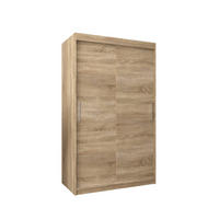 SCHWEBETÜRENSCHRANK 200/120/62 2-türig - Silberfarben/Sonoma Eiche, Holz/Kunststoff (120/200/62cm) - MÖBEL KRYSPOL