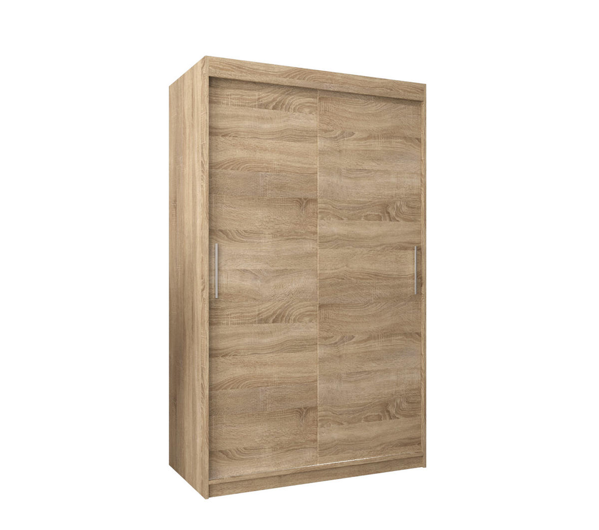 SCHWEBETÜRENSCHRANK 200/120/62 2-türig - Silberfarben/Sonoma Eiche, Holz/Kunststoff (120/200/62cm) - MÖBEL KRYSPOL