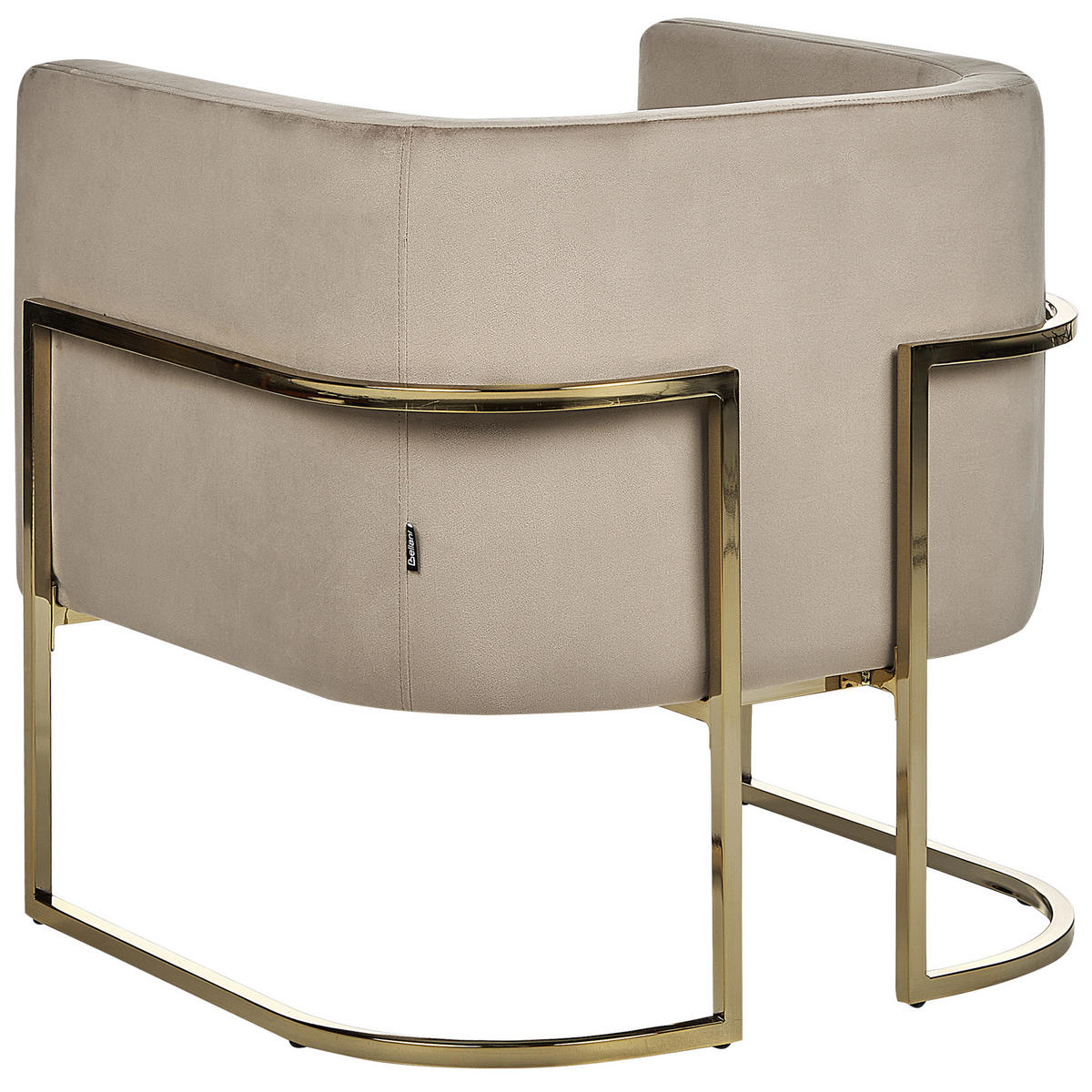 SESSEL aus Samt taupe Sirkka - Beige/Goldfarben, Textil (72/71/70cm) - Beliani
