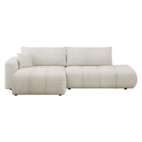 ECKSOFA Furyn O Boucle, Seite: Links - Schwarz/Naturfarben, Holzwerkstoff/Kunststoff (262/145cm) - MIRJAN24