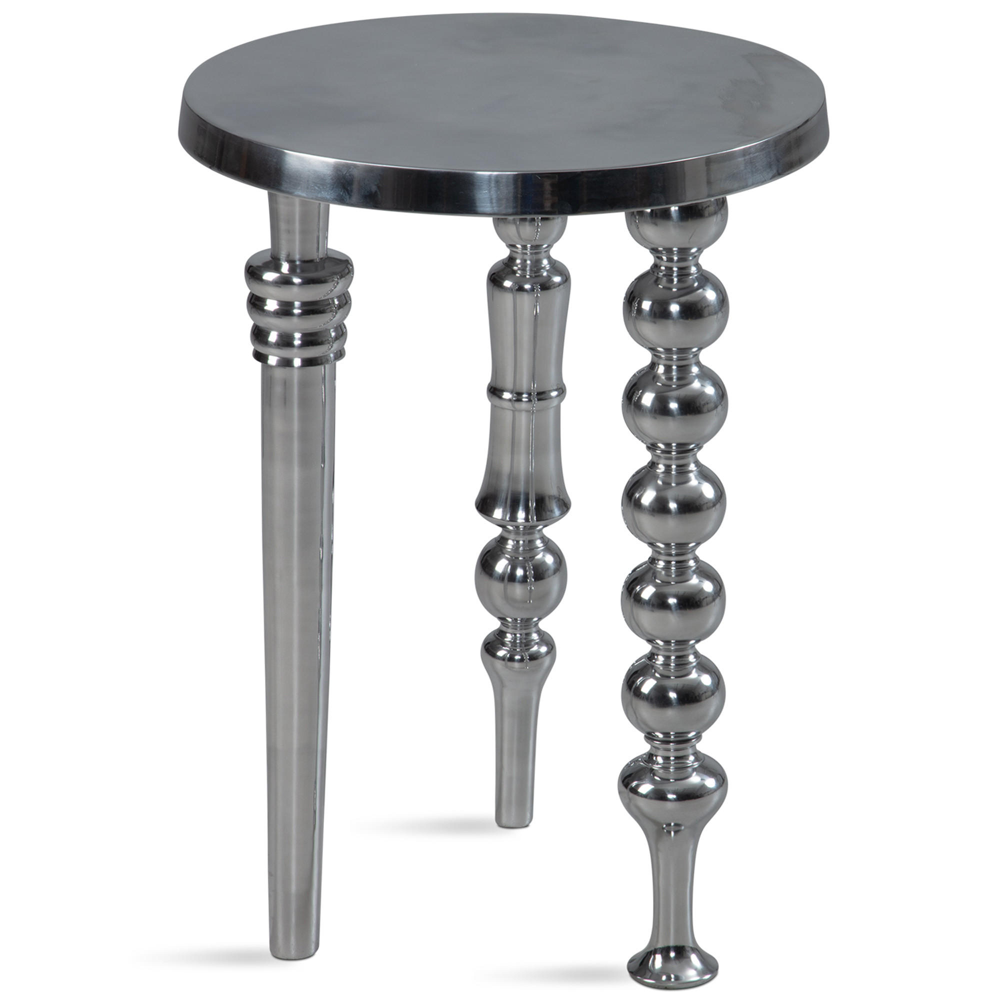 BEISTELLTISCH – Aluminium Silber Dreibein Design 44x44x63 cm - Silberfarben, Metall (44/44/63cm) - KADIMA DESIGN