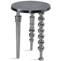 BEISTELLTISCH – Aluminium Silber Dreibein Design 44x44x63 cm - Silberfarben, Metall (44/44/63cm) - KADIMA DESIGN