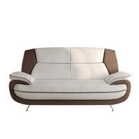 SOFA 2-Sitzer, Stoff Kronos, Weiß + Braun, Palermo - Weiß, Holz (168/89/87cm) - Kaiser Möbel