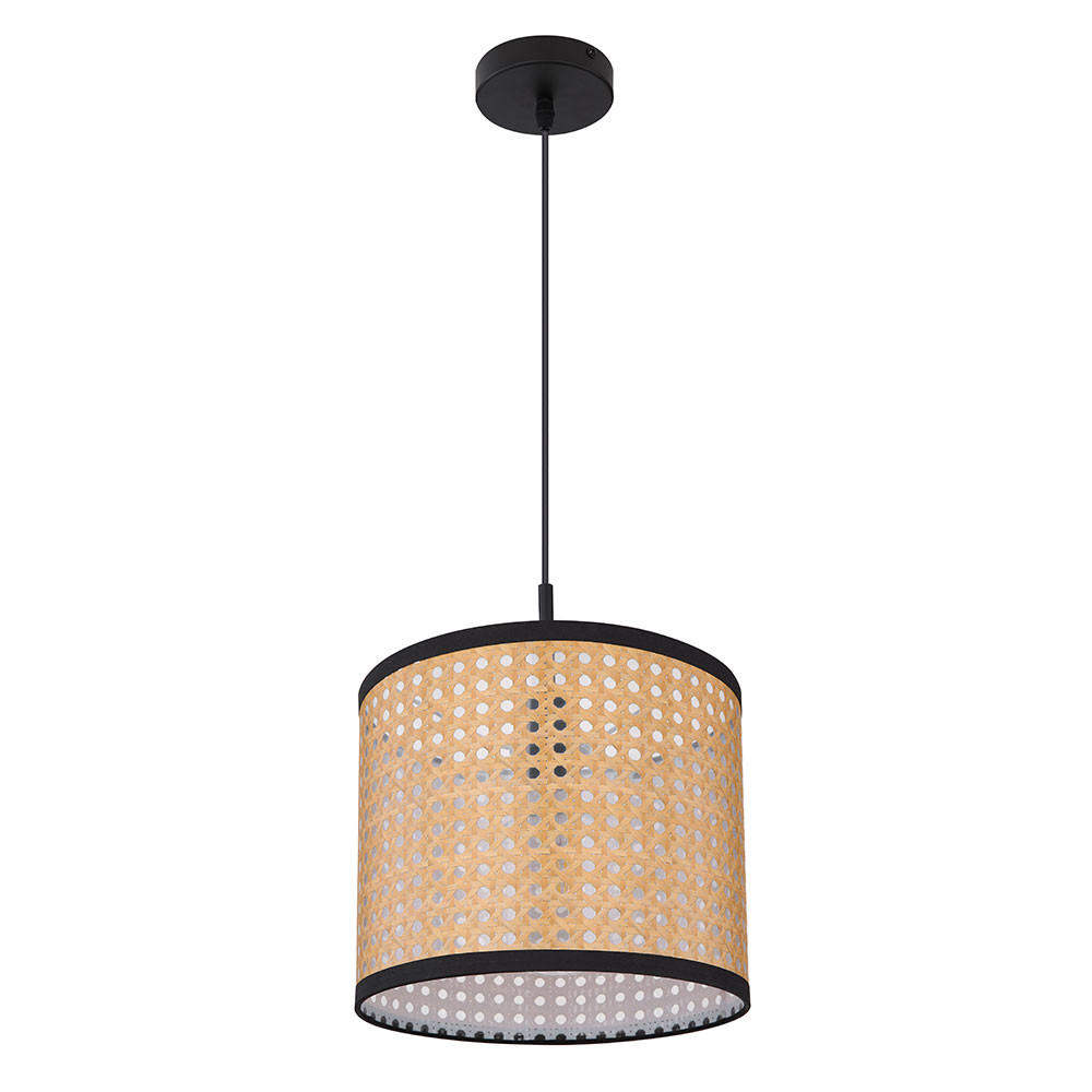 HÄNGELEUCHTE Bambus-Optik Braun - Braun, Metall (28/28/140cm) - Globo Lighting