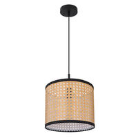 HÄNGELEUCHTE Bambus-Optik Braun - Braun, Kunststoff/Metall (28/28/140cm) - Globo Lighting