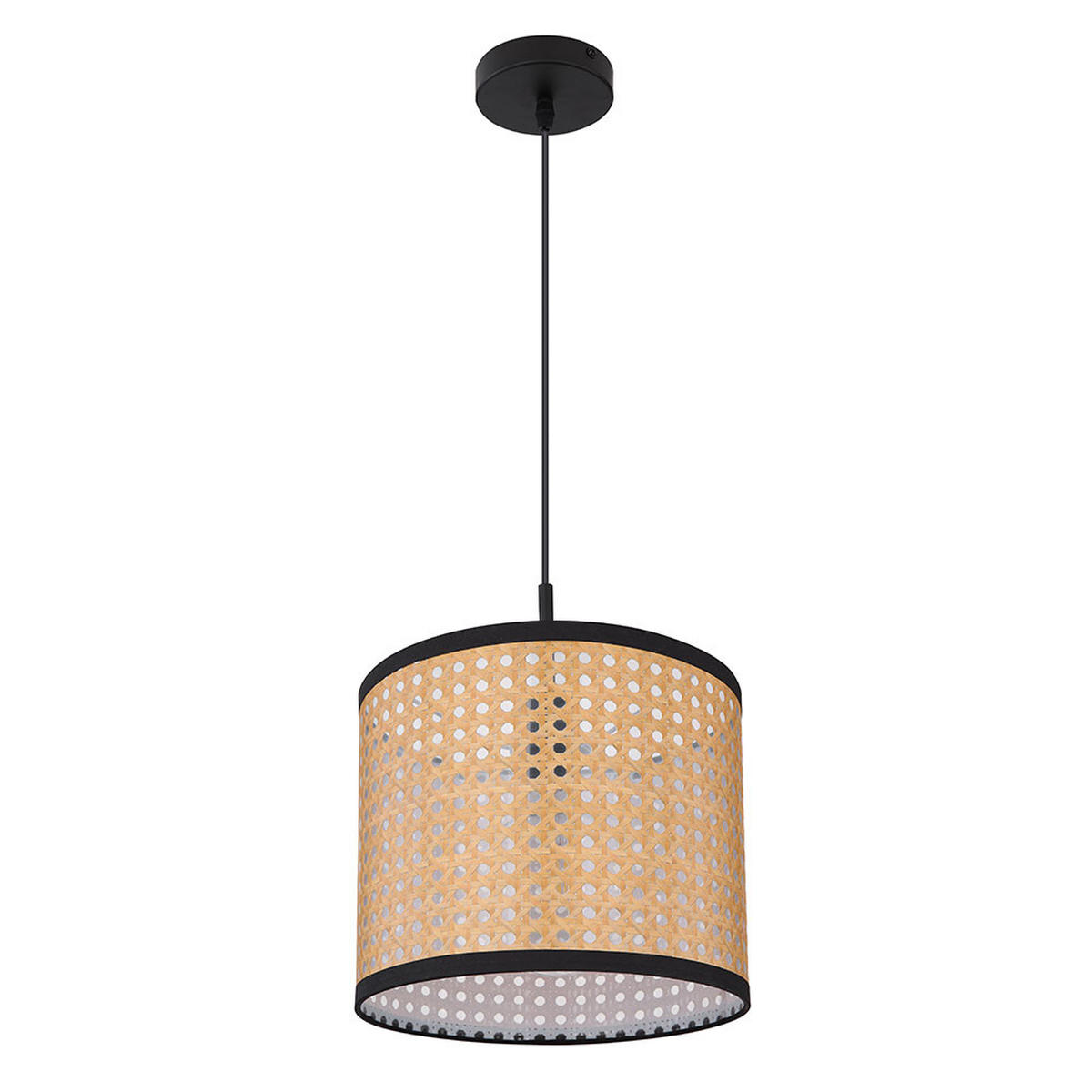 HÄNGELEUCHTE Bambus-Optik Braun - Braun, Kunststoff/Metall (28/28/140cm) - Globo Lighting