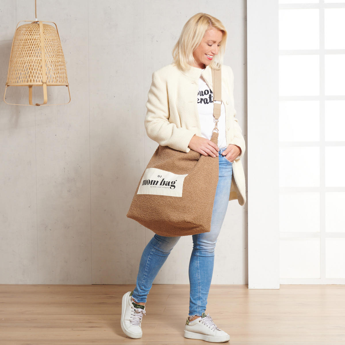 MOM Bag Teddy Bouclé Beige - Beige, Textil (60/10/45cm) - nordic coast company