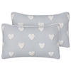 DEKOKISSEN 2er-Set Grau 30/50 cm Gazania - Weiß/Grau, Textil (30/50cm) - Beliani