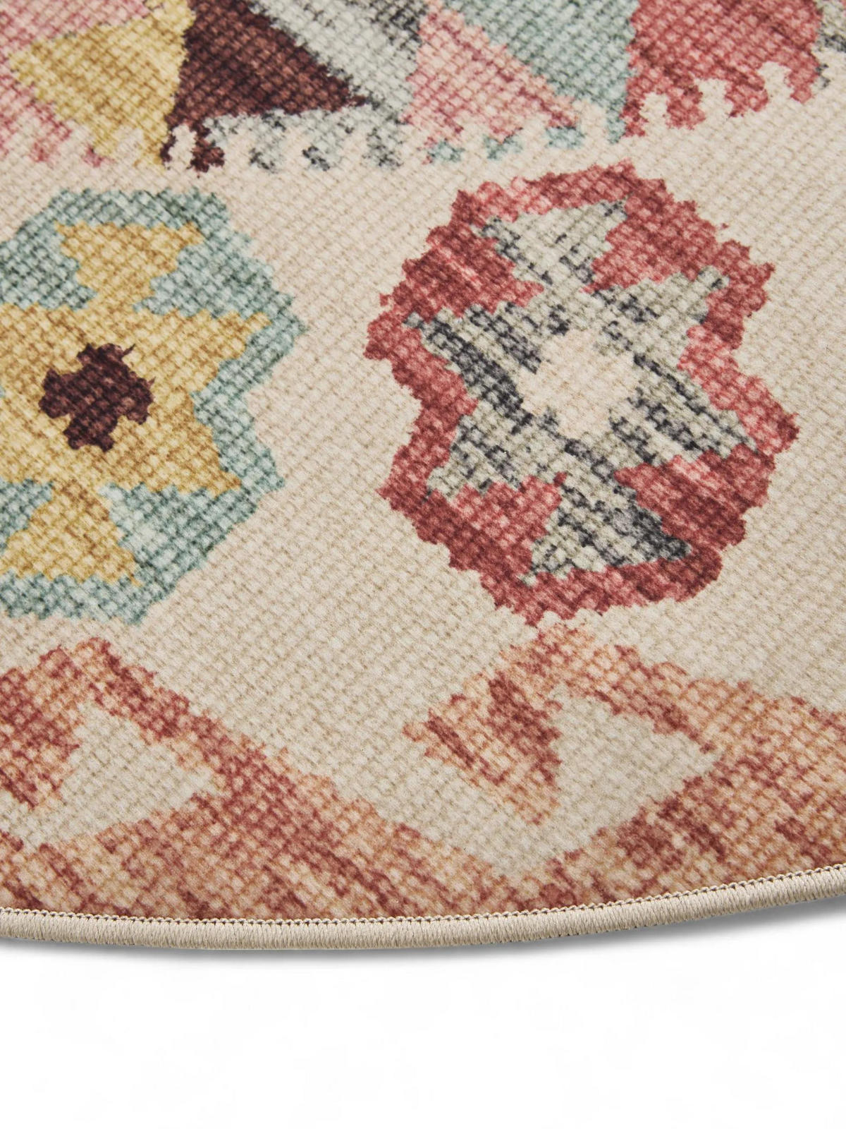 VINTAGE-TEPPICH George waschbar ø 160 cm rund - Multicolor, Kunststoff (160/160cm) - benuta