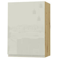 HÄNGESCHRANK Florence W2/50 Eiche Artisan / RAL 1013 perlweiß HG 50 / 32,5 / 72cm - Türanschlag rechts - Weiß Hochglanz/Eiche Artisan, Holz/Holzwerkstoff (50/72/32.5cm) - Feldmann-Wohnen