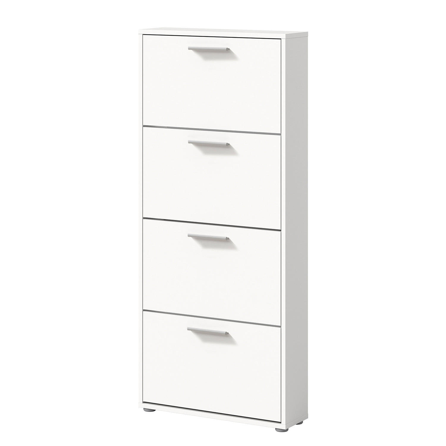 SCHUHKIPPER - 59 cm - Weiß - Silberfarben/Weiß, Holzwerkstoff/Kunststoff (59/136/17cm) - home24