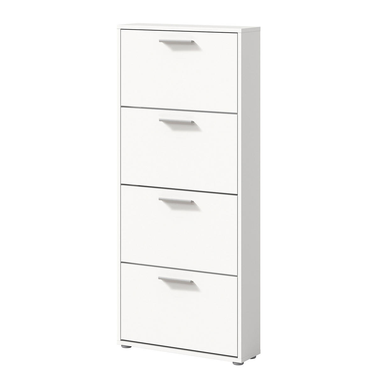 SCHUHKIPPER - 59 cm - Weiß - Silberfarben/Weiß, Holzwerkstoff/Kunststoff (59/136/17cm) - home24