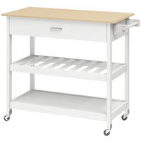 KÜCHENWAGEN MDF Weiß - Weiß, Holzwerkstoff (51/92.5/108.8cm) - HOMCOM