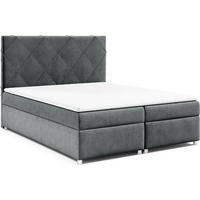 BOXBETT mit Bettkasten Trinity K-7 Bonellfederkern inkl. Topper - Graphitfarben, Holz/Holzwerkstoff (180/200cm) - Best For Home