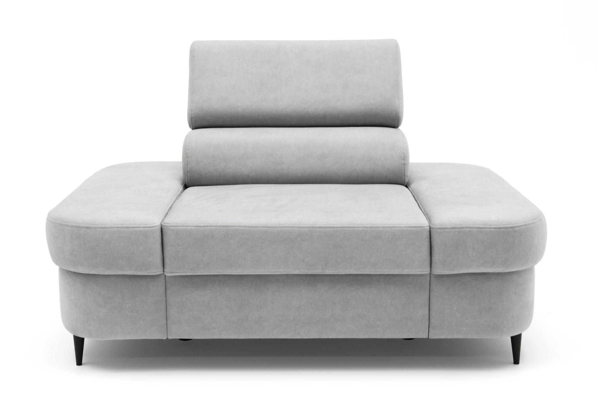 SESSEL PRIAM mit verstellbare Kopfstütze Velours Grau - Schwarz/Grau, Holz/Textil (145/97/105cm) - Muffo