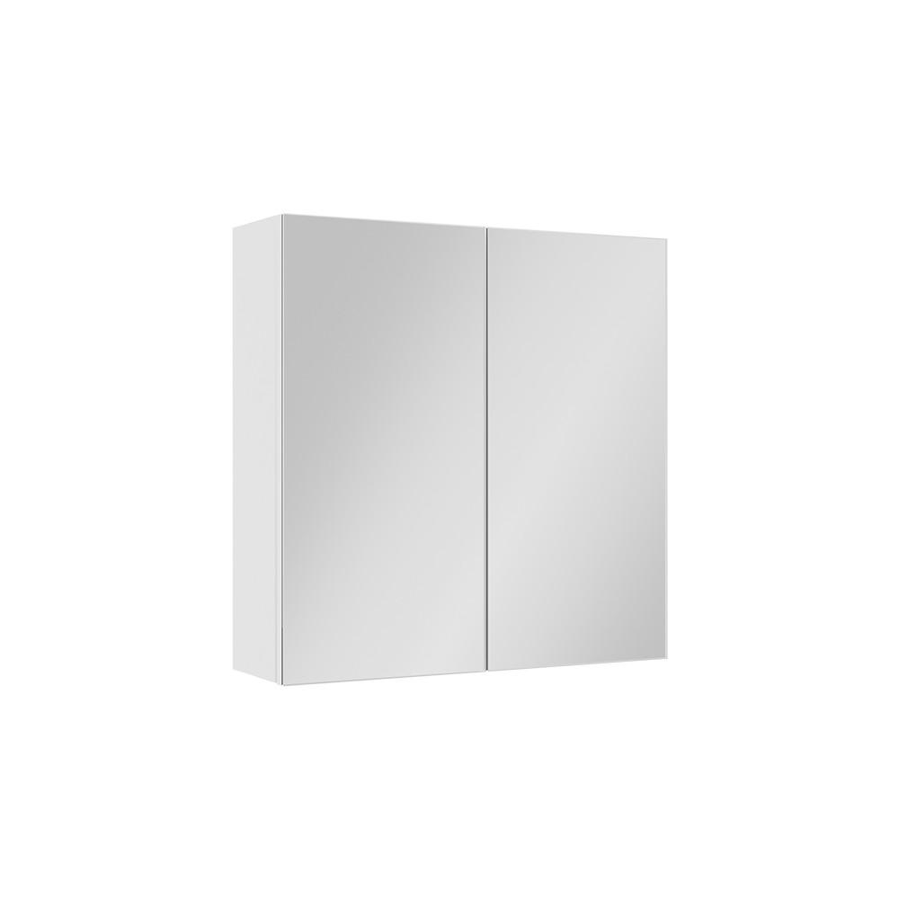 KOPALNIŠKA OMARICA Z OGLEDALOM Lavia, Bela, 60 x 60.2 cm - bela, leseni material (60/170/17cm) - Vicco