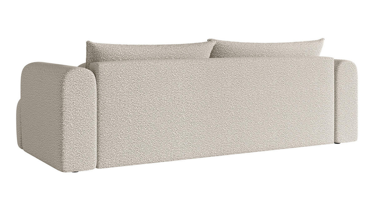 SCHLAFSOFA Dandelino Cremeweiß Boucle - Creme/Schwarz, Kunststoff/Textil (250/90/112cm) - Selsey
