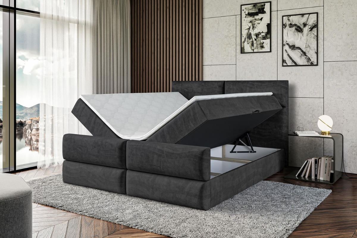 BOXBETT BOXI3-Z - 200x200 cm - H3 - Schwarz - Schwarz, Holzwerkstoff (200/200cm) - ALTDECOR